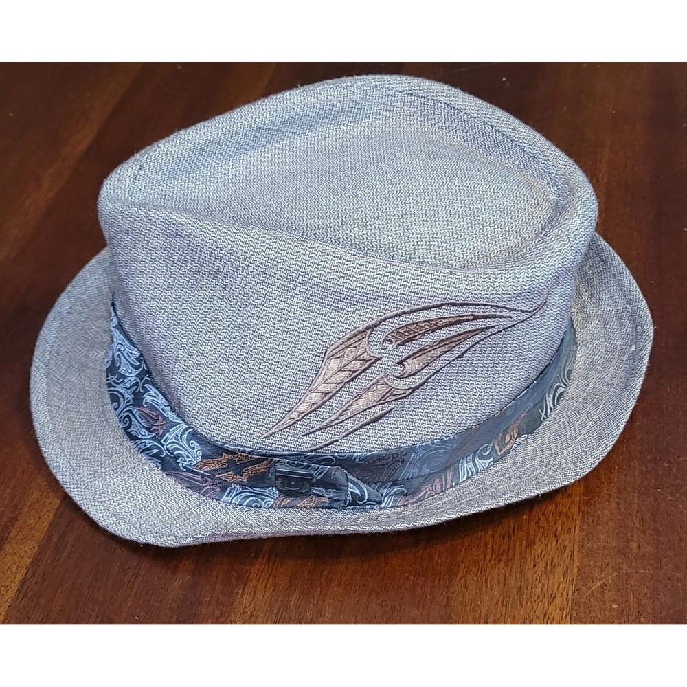 Gorin Bros Men's Fedora Hat Size L Gray Polyester Rayon